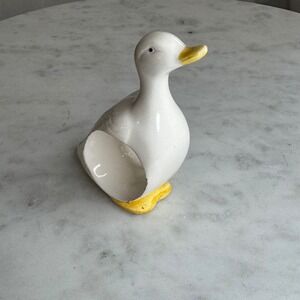 Ron Gordon Duck Napkin Holder Ceramic White Yellow‎ Vintage Kitchen Decor